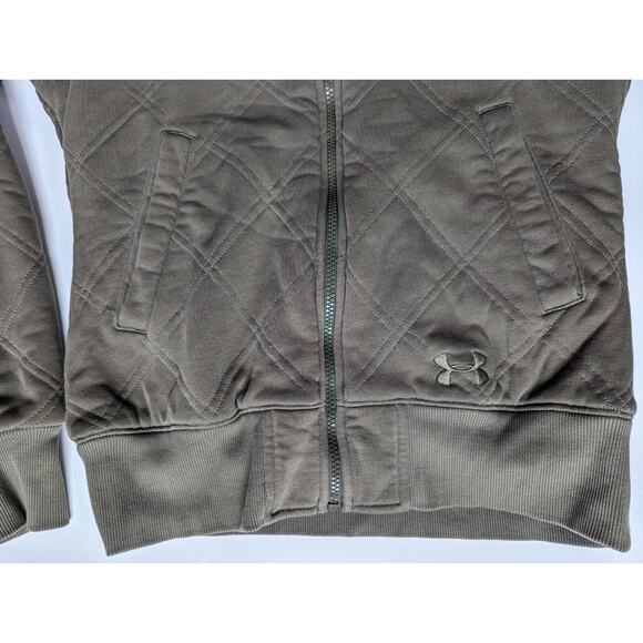 Under Armour Woman's Sz MStorm Green Full Zip Hoodie Semi Fitted Sherpa Lined... - Picture 11 of 12